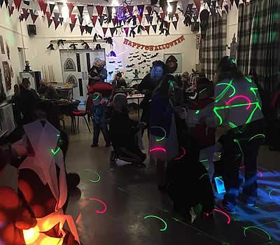 The Hall bedecked for the Halloween Party