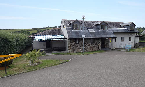 St Keyne Village Hall entrance and car park